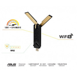 Беспроводной адаптер Asus USB-AX56W/O cradle (90IG06H0-MO0R10)