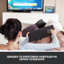 Клавиатура беспроводная Logitech K400 Plus Black (920-007145)