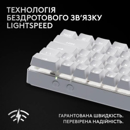 Клавиатура беспроводная Logitech G PRO X 60 TKL GX Optical Tactile White (920-011930)