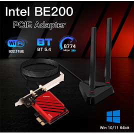 Беспроводной адаптер Fenvi FV-BE8800Pro Wi-Fi 7, Bluetooth 5.4 Gaming Tri Band 2.4G/5G/6GHz