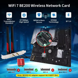 Беспроводной адаптер Fenvi FV-BE200NG Wi-Fi 7, Bluetooth 5.4 Adapter, Tri-band 2.4G/5G/6GHz